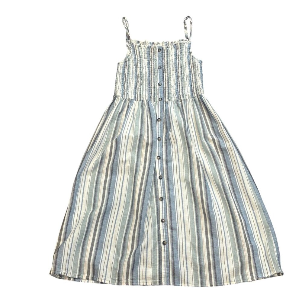 Striped Sleeveless Smocked Midi Dress Chelsea & Violet Girls Large Cream Blue
